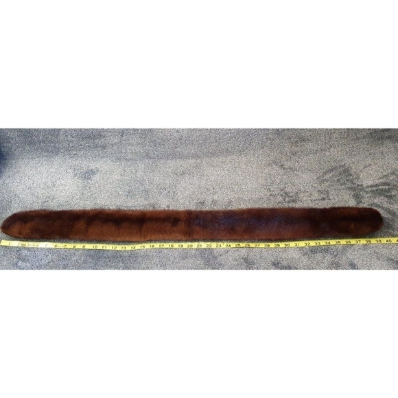 Mink Collar (brown) Extremely Soft. real mink fur VINTAGE Size 40x4 in - Picture 11 of 12